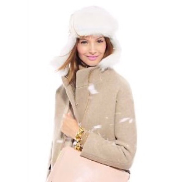 J. Crew Accessories - J. Crew Toscana Shearling Leather Trapper Hat Small / Medium